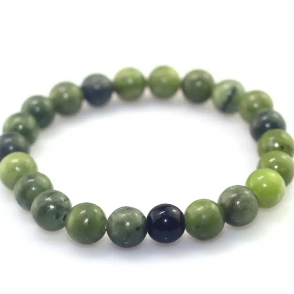 Set of picture jade and obsidian bracelets - Picture 4 of 8